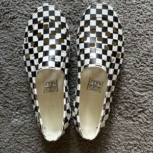 Vans Black and White Checkered Mules